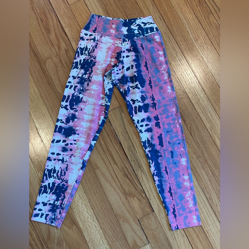 Tie-Dye Leggings - Pink and Blue